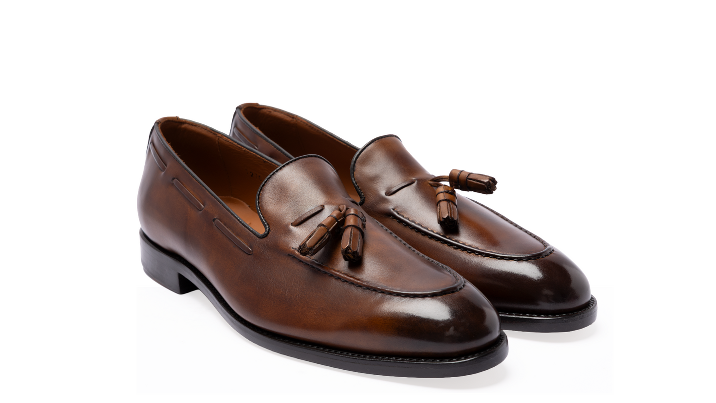 1210- Brown Tassel Loafers